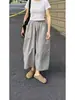 Pantalones Casuales Grises de Pierna Ancha de Secado Rápido para Mujer, Estilo Verano Delgado, Tallas Grandes, Corte Holgado, Adelgazantes, Petite, Pantalones Cropped de Abuela