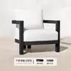 Sofá de teca para exterior para patio de villa, balcón, jardín, terraza, muebles de ocio sencillos de aleación de aluminio, resistentes al agua y al sol