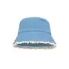 Lindo Sombrero de Pescador Encaje Mezclilla Protección Solar Sombrero de Cubeta Sentido Avanzado Parasol Estilo Universitario Cara Pequeña Sombrero de Cubeta para Mujer