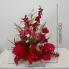 Arreglos de flores artificiales para bodas, arreglos florales para decoración de pasillo, decoraciones de escaparate de compromiso con temática de bosque, arreglos de escena de boda de color rojo rosa