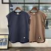 Chaleco de verano nuevo para hombre, camiseta sin mangas holgada y transpirable con hombros anchos, chaleco americano de cuello redondo de color sólido pesado, moderno