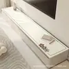 Alfombrilla de cuero para aparador del hogar, borde blanco y negro, resistente a los arañazos, resistente al desgaste, mantel lavable, alfombrilla protectora a prueba de polvo para mueble de TV y zapatero