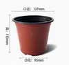 Vasos de Mudas Bicolores para Plantio de Base, Copos Nutritivos de Pe Espessados para Suculentas, Vasos de Flores de Plástico Vermelho, Vasos de Flores para Suculentas em Estoque