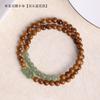 Estilo Étnico Cook Light Beads Jade Hetian Anillo Corredor Pulsera de Doble Círculo Cuentas Naturales de Bodhi Rosario Al por Mayor Pulsera Wenwan