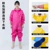 Traje de lluvia impermeable de una pieza para hombres y mujeres, traje completo, ropa para cavar raíces de loto, pantalones de lluvia, botas de lluvia, ropa con capucha para ir al mar, pantalones de tenedor de cuero