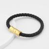 Joyería de comercio exterior pulsera de cuerda de cuero de acero inoxidable chapado 3D tejida pulsera para amantes para hombres y mujeres personalidad accesorios de joyería blancos