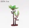 Enchufe para Pastel de Cumpleaños de Árbol del Bosque Verde Azul Amarillo Fieltro Árbol Mori Decoración para Hornear Tarjeta de Mesa de Postre