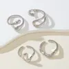 Conjunto de Anéis Irregulares da Moda Mais Vendido Transfronteiriço, Anéis Metálicos Modernos e Únicos, Conjunto Simples de Peças Múltiplas Estilo Aberto