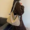 Bolsa de Ombro Versátil Bloco de Cores Ponto de Bolinha Doce Literário Fresco Estilo Coreano Preguiçoso Relaxado para o Dia a Dia Bolsa de Axila