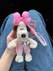 Muñeco de Perro de Peluche con Lazo Lindo Llavero para Coche Muñeco de Dibujos Animados Colgante de Bolso Colgante para Coche Regalo