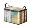 Caixa de armazenamento de livros com saco à prova de poeira, saco de armazenamento transparente, ferramenta transparente para classificar e organizar livros, gadget dobrável para armazenamento de livros antigos