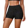 Shorts de Ciclismo ao Ar Livre com Estampa de Bolinhas Transfronteiriços Apertados Europeu e Americano Mais Vendidos Fitness Yoga Cintura Alta Amassado Levanta Bumbum Shorts
