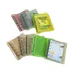 Cuaderno de hojas sueltas A8 mini con doble aro de 3 pulgadas, con purpurina, de celebridad, de cuadrícula simple, de 5 agujeros, álbum de tarjetas transparente de PVC