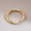 Pulsera elástica de cuentas de resina con degradado de color caqui, estilo transfronterizo europeo y americano, sensación de lujo ligero de alta gama, joyería de mano estilo vacacional para mujer