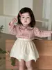 Ropa Infantil, Ropa de Primavera, Estilos Delgados, Conjuntos de Primavera para Bebé, Conjuntos de Camisa a Cuadros para Niñas, Procesamiento Mayorista de Fabricante y Personalización