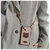 Funda con cordón para iPhone 15, diseño de oso de leopardo para Apple Pro Max, con correa cruzada, suave, todo incluido, talla 14/13