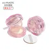 Em estoque embalagem de caixa com esponja efeito onda de água 12g, caixa vazia de BB cream com esponja rosa tipo flip-top, caixa para base líquida de maquiagem