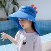 Sombrero de capa de ala ancha de moda para niños para actividades al aire libre en verano, ajustable, transpirable, fresco, con ventilador recargable