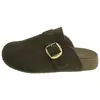 Mules estilo Birkenstock marrons retrô de sola grossa para mulheres, novas sandálias de verão para uso externo com bico fechado e que aumentam a altura