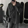 Camisa de Rayas para Hombre, Camisa Casual de Manga Larga de Moda, Estilo Coreano, Corte Holgado, Moderna, Versátil, Camisa Chaqueta sin Planchar