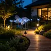 Luces solares de jardín tipo mariposa de fibra óptica transfronterizas para decoración de jardines y patios, iluminación de paisajes y luces ambientales para senderos