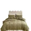 Clase Francesa Terciopelo de Leche Cuatro Piezas Terciopelo Coral Invierno Cálido Funda de Edredón Espesado Suave Terciopelo Coral Ropa de Cama
