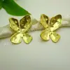 DIY handmade joias acessórios antigo hairpin material antigo cocar traje 28 * 21MM pingente de pétala de latão atacado