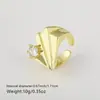 Anillo Abierto Multicapa Geométrico Nuevo Transfronterizo con Empalme de Cuentas Redondas Anchas Chapado en Oro Cobre Nicho Simple Versátil