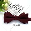 Corbata de moño para hombre moderna de color sólido moño boda novio padrino anfitrión MC escenario borrador corbata de olla rojo vino negro