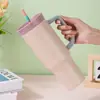 Nuevo Vaso Termo de Acero Inoxidable 304 de Aspecto Elegante Vaso para Coche de Gran Capacidad Montado en Coche Vaso Portátil para Hielo con Pajita