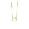 Collar de Gatito ins Colgante de Gatito Incrustado de Diamantes Cadena de Clavícula con Lazo Lindo Lujo Ligero Regalo de Cumpleaños