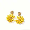 Pendientes de Flor de Cristal de Nuevo Verano Transfronterizos, Pendientes Frescos y Dulces Estilo Vacacional para Mujer, Diseño de Nicho con un Toque de Lujo