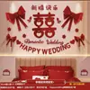 Set de decoración para habitación de boda, pegatinas para armario con caracteres auspiciosos, decoración para sala de estar y dormitorio de casa nueva, decoraciones para armario de habitación, una colección completa de artículos para bodas