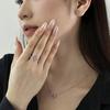 Europa e Estados Unidos S925 Brincos de prata esterlina Anel Colar Feminino Amor requintado Cheio de incrustações de zircônio Moda Terno Sense de alta qualidade