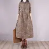 2025 Nuevo Invierno Estilo Coreano Longitud Media Holgado Artístico Casual Cómodo Acolchado Engrosado Floral Floral Vestido