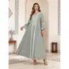 Novo Vestido Longo Feminino de Comércio Exterior, Roupa Transfronteiriça de Fábrica, Elegante Vestido Longo Bordado com Barra Larga