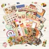 Xin Mo Paquete de Materiales para Bento de Comida Retro Pegatinas de Comida Retro para Diario Collage Manualidades Set de Materiales Decorativos