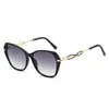 Gafas de Sol Ojo de Gato de Nuevo Estilo Simples Transfronterizas para Mujer con Patillas de Metal, Montura Grande Lacada, Protección Solar, Gafas de Moda al por Mayor