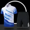 Conjunto de Uniforme Esportivo de Equipe Chinês para Homens e Mulheres, Camisa Polo Respirável de Secagem Rápida, Calça Comprida de Manga Curta, Uniforme de Treinamento com Logo Personalizado da Equipe