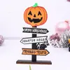 Decorações de Halloween Transfronteiriças Criativas em Forma de Árvore Fantasma Abóbora Guia Marca Enfeites de Atmosfera de Festival Fantasma de Madeira