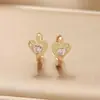 Brincos de Estrela de Cinco Pontas Coração Gota d'Água Microincrustados com Zircônia para Celebridades da Internet de Nicho Estilo Europeu e Americano Brincos de Luxo Leve para Mulheres