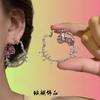 Chica Energética ~ Pendientes Huecos de Gato Rosa Completamente Diamantados Super Brillantes para Mujer, Pendientes y Clavos con Diseño Dulce y Único