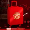 Funda para Equipaje Funda Protectora de Boda Caja Desechable Roja Maleta con Ruedas Dote de Novia Suministros de Boda Leidezhu