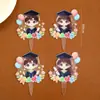 Decoración de Pastel para Temporada de Graduación: Gorra de Doctorado, Toga de Licenciatura, Niño y Niña, Éxito Dorado, Futuro Brillante, Adorno Acrílico