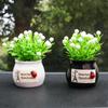 Decoração de flores artificiais do carro decoração de mini planta pequeno vaso de flores auspicioso frutas criativas decoração de carro de cerâmica