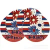 Amazon Dia da Independência 4 de Julho Jogo Americano Redondo Estampado Decoração de Mesa de Cozinha Conjunto de 1 Peça 14 Polegadas Dia da Independência
