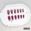 24 PIEZAS Colección de Arte para Uñas Bestseller Transfronterizo Navidad Halloween Flor Uñas Portátiles Ojo de Gato Halloween Piezas de Uñas Portátiles