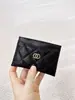 2025 Nuevo Portatarjetas de Cuero Genuino Estilo Chanel Caviar Billetera para Monedas Acolchada con Cremallera Ranura Corta para Tarjetas Portatarjetas Estuche para Identificación