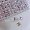 Decoración de Uñas Cuadradas Largas Irregulares en Forma de Corazón con Base Puntiaguda K9 Rosa Brillante Pedrería al por Mayor Pedrería para Uñas Rosa