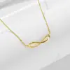 Colar Pingente 8 Caracteres em Prata de Lei 925 Feminino Design de Nicho Europeu e Americano Corrente para Clavícula Mobius Amor Infinito Diamante